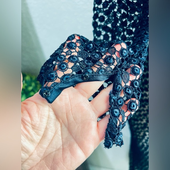 DEAN HUTCHINSON long sleeve midi dress size S/M fits dark blue color - Picture 2 of 14